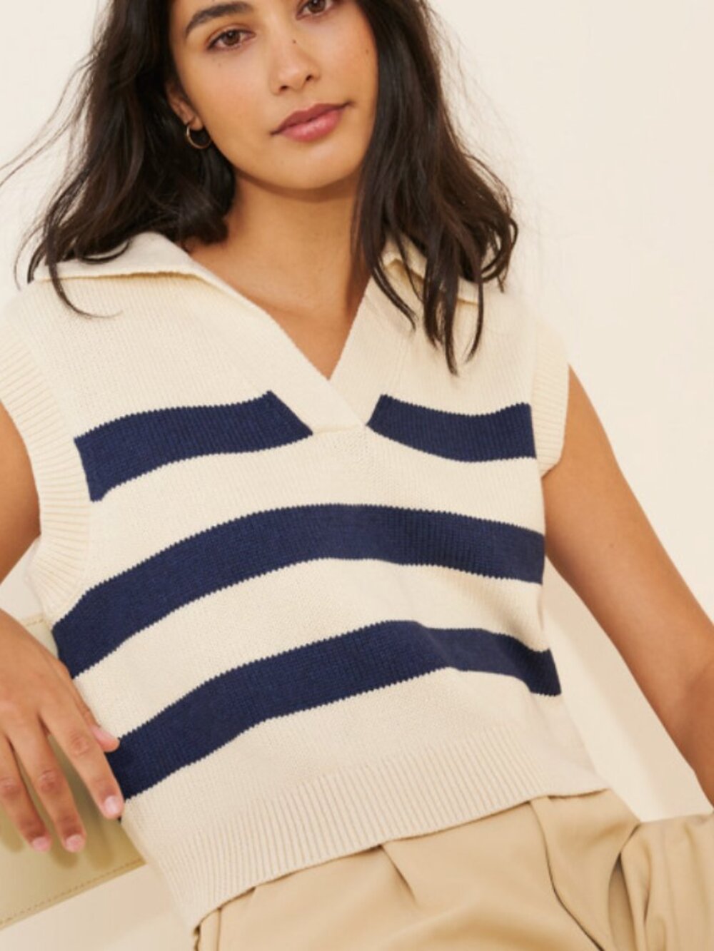 Velvet by Graham & Spencer Mariette Collared Popover Vest